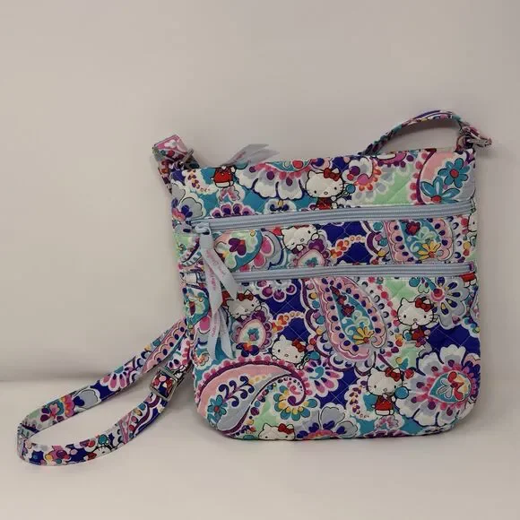 Vera Bradley Hello Kitty Paisley Triple Zip Hipster Crossbody Bag NWOT - Picture 5 of 16